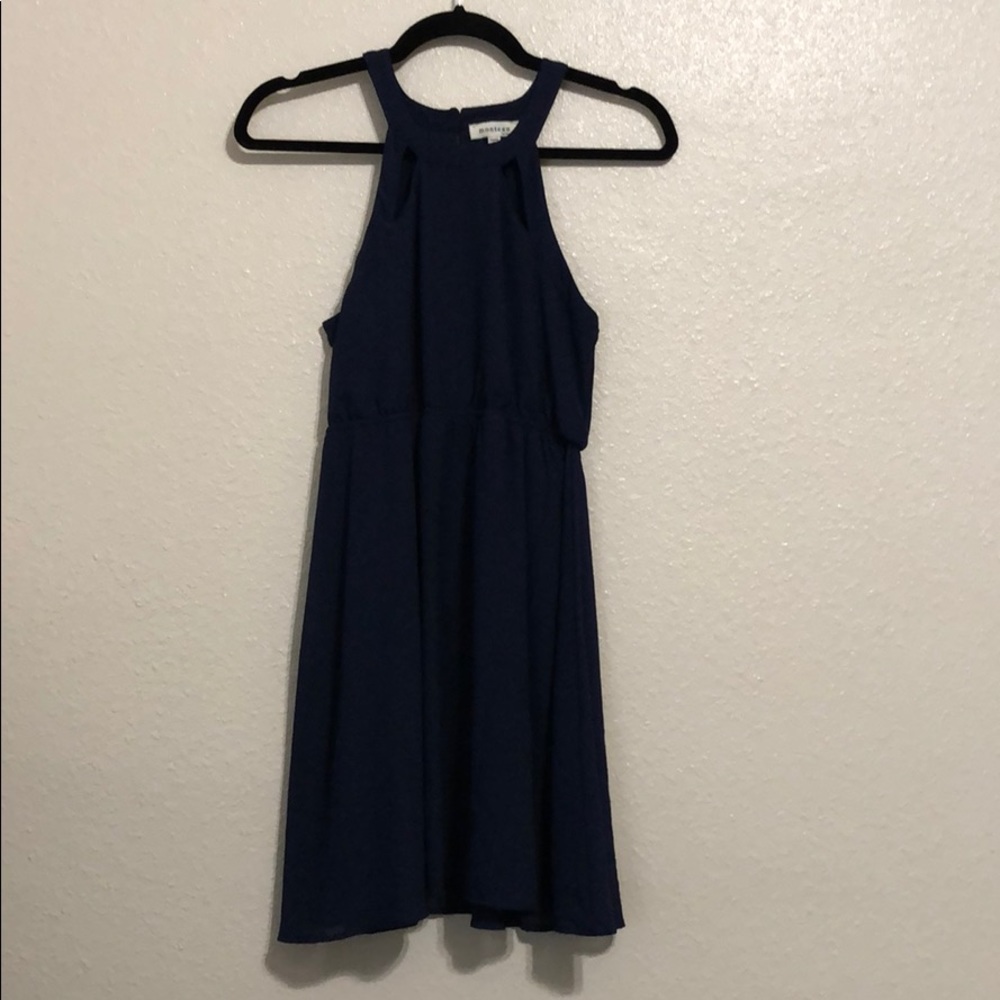 Navy Chiffon Dress